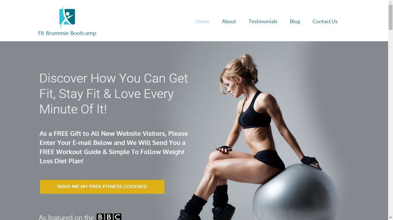 personal trainer website example fit bummie bootcamp